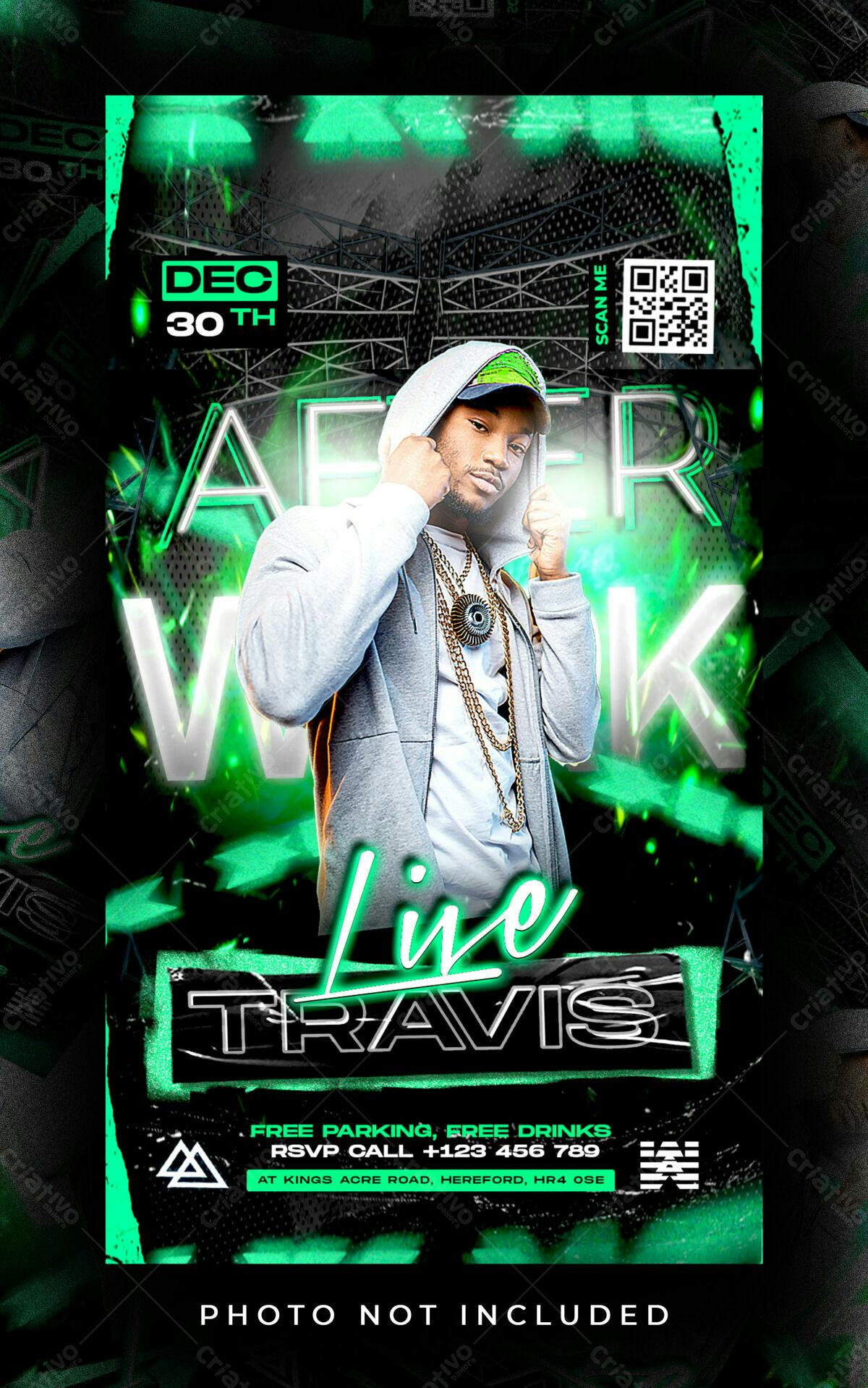 Flyer para Show Musical com Travis PSD Editável