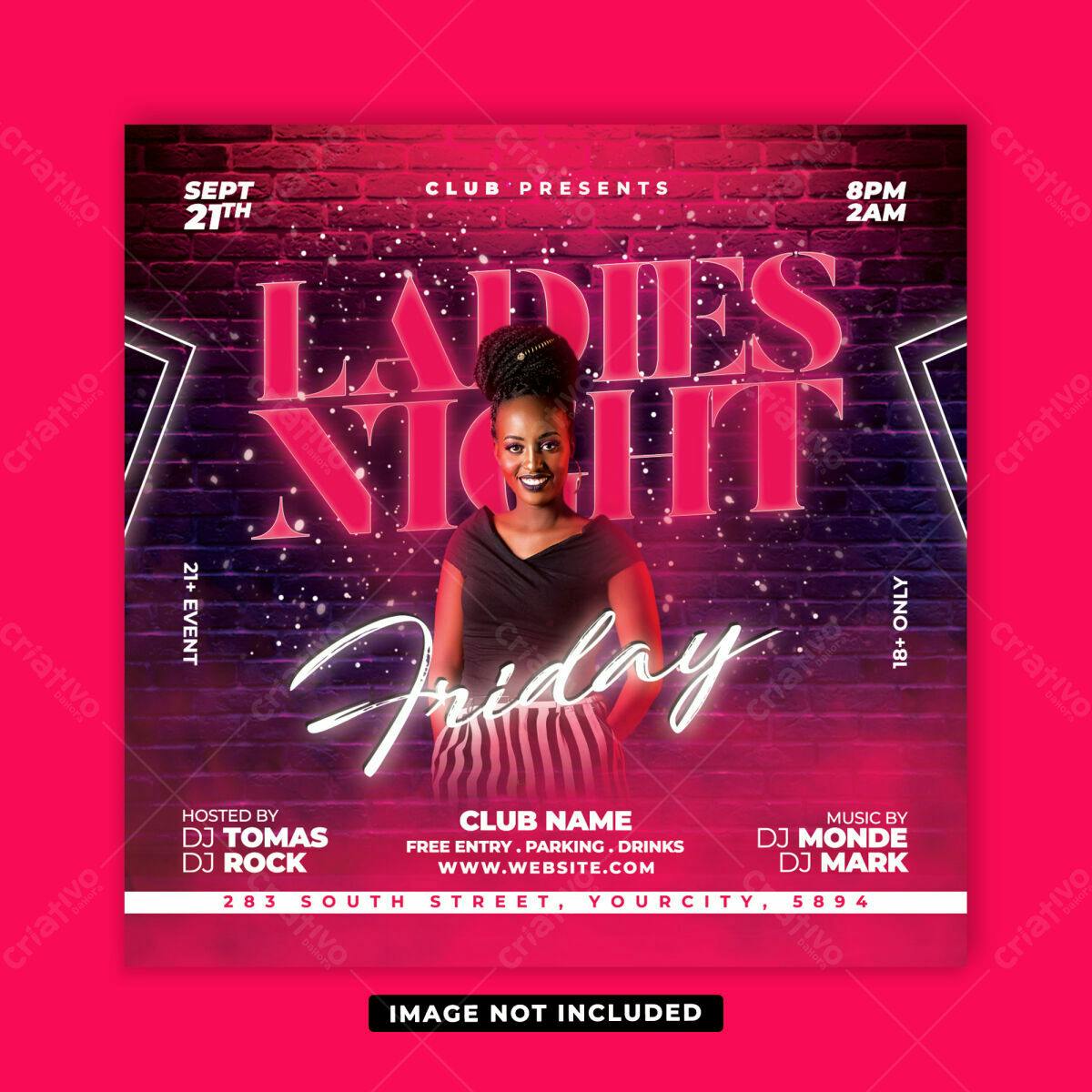 Flyer para Festa Ladies Night PSD Editável