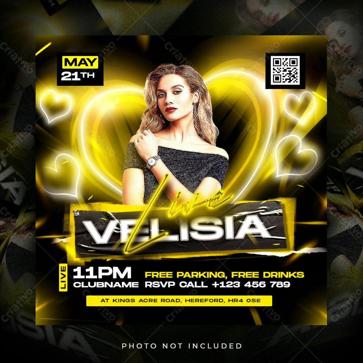 Flyer para Festa de Música Eletrônica PSD Editável