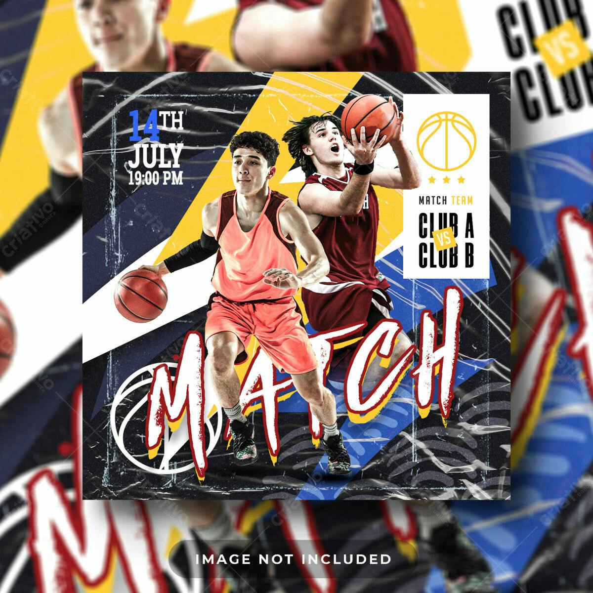 Flyer para Jogo de Basquete PSD Editável