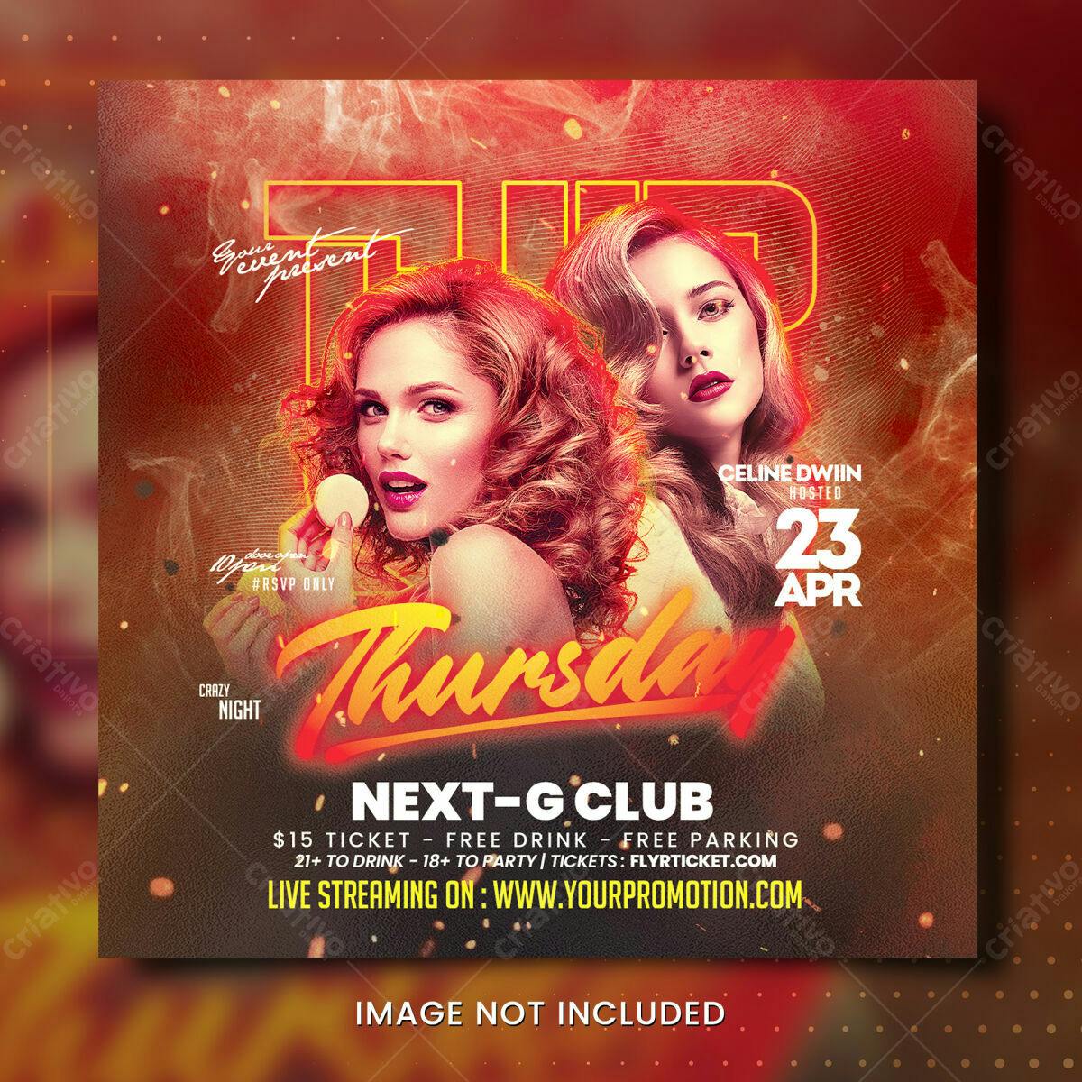 Flyer para Festa de Quinta PSD Editável