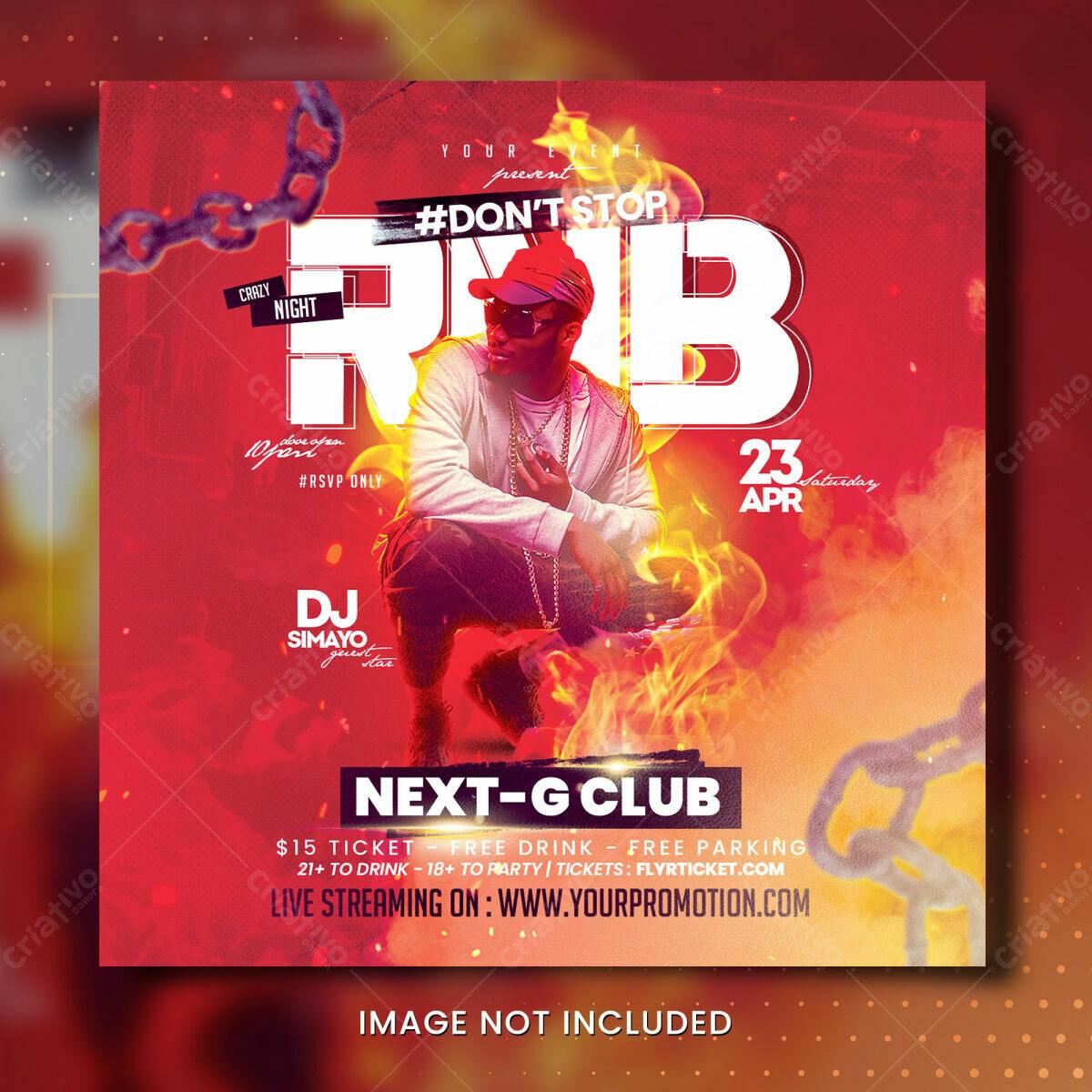 Flyer Festa R&B PSD Editável