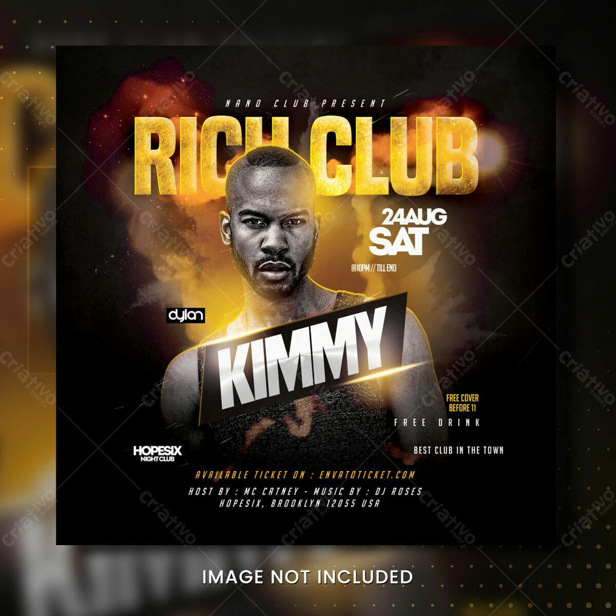 Flyer para Festa Rich Club PSD Editável