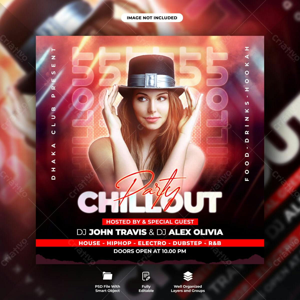 Flyer Festa Chillout PSD Editável