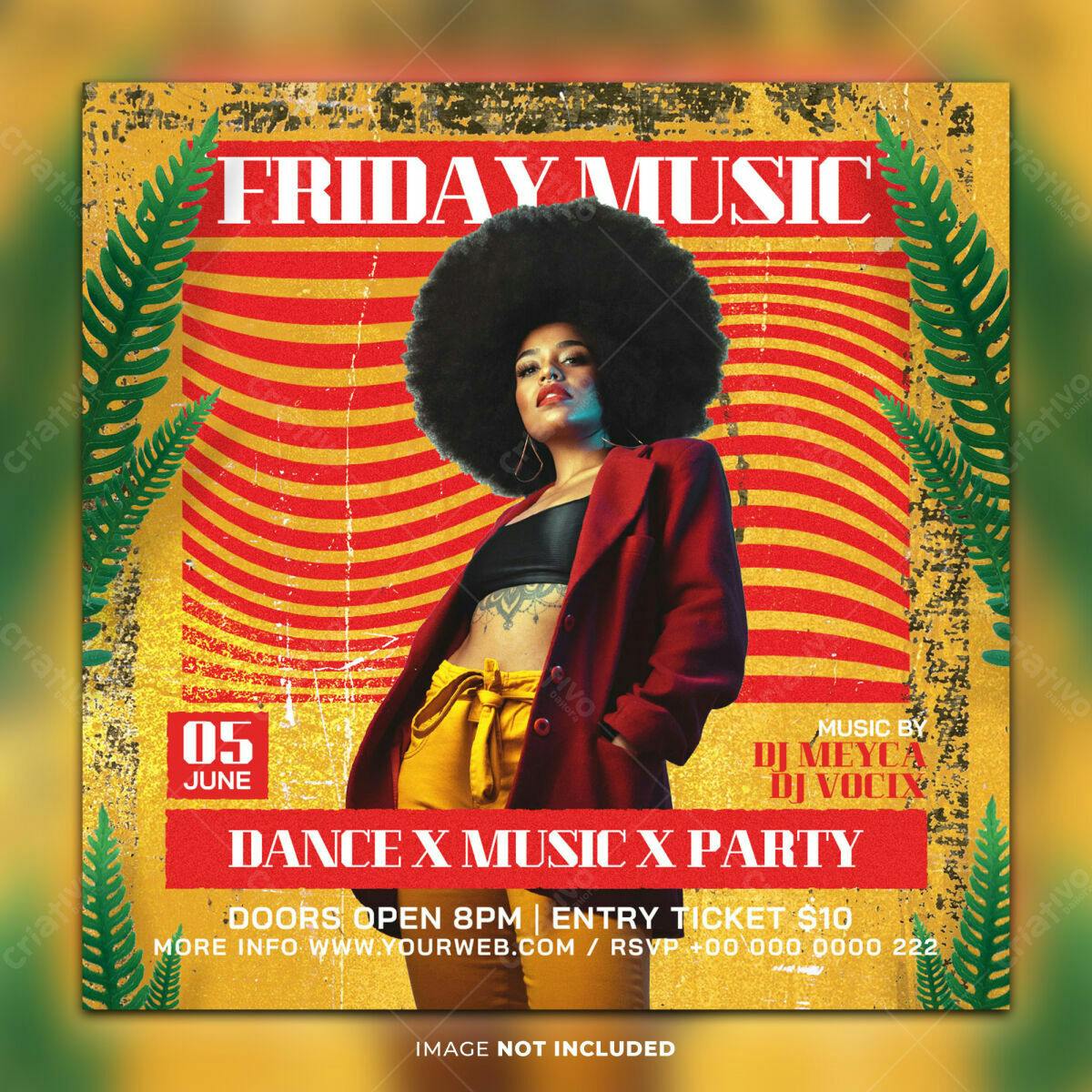 Flyer Festa de Música Friday Music PSD Editável