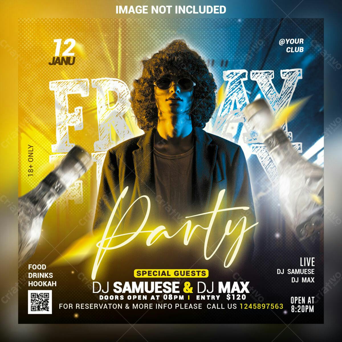 Flyer para Festa com DJ PSD Editável