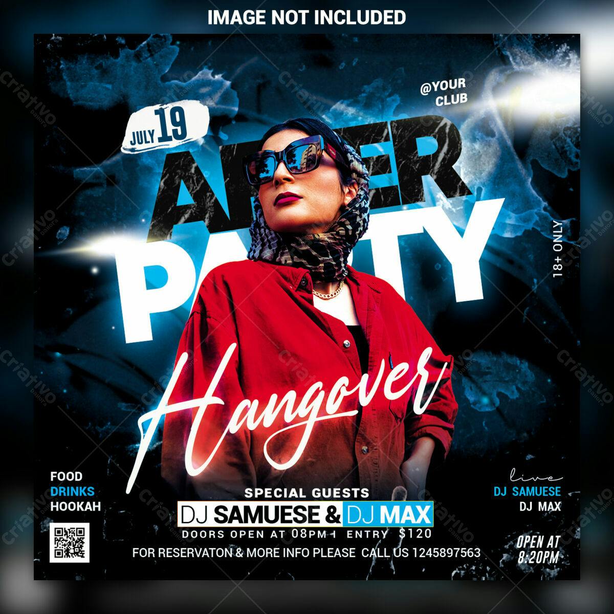 Flyer para After Party PSD Editável