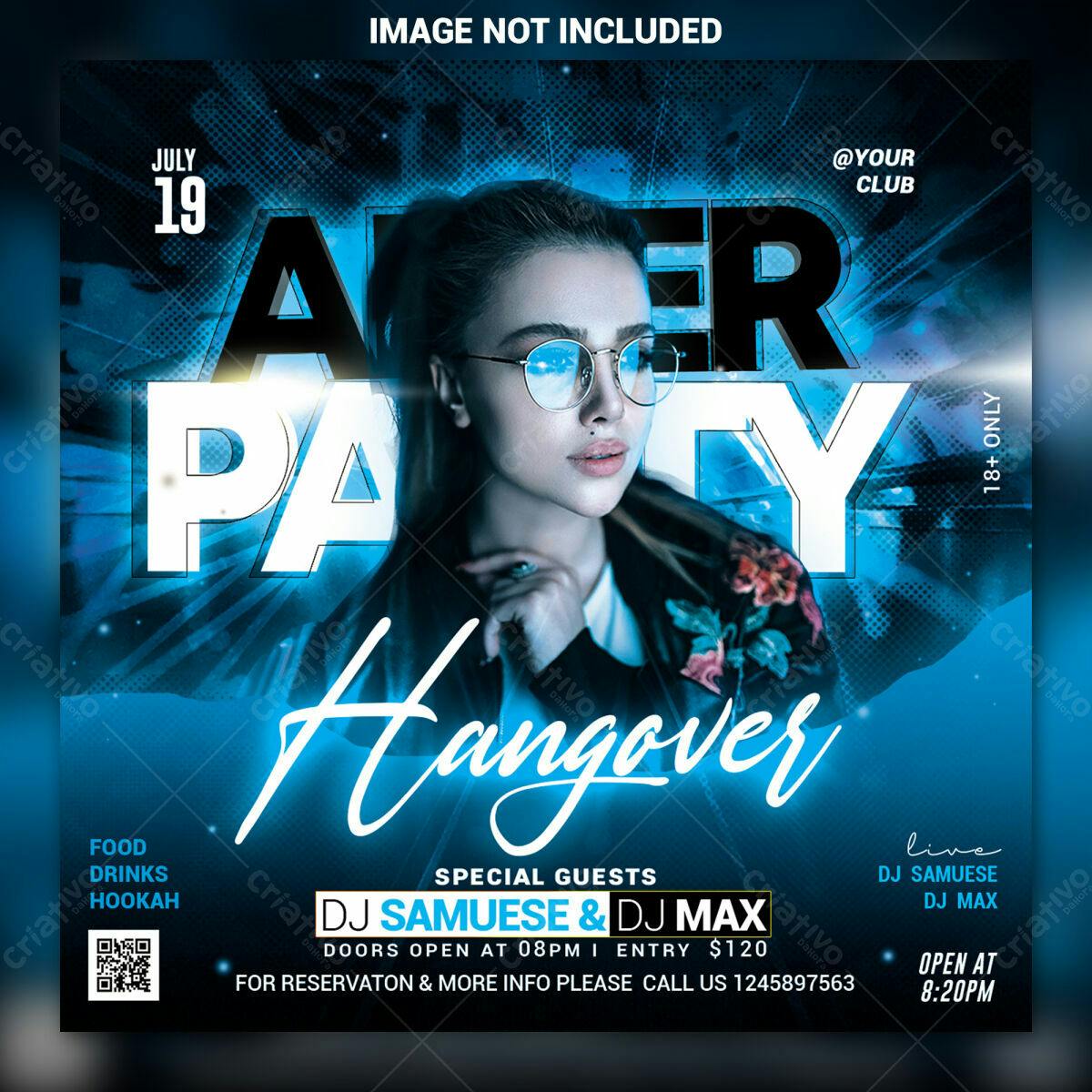 Flyer para After Party PSD Editável