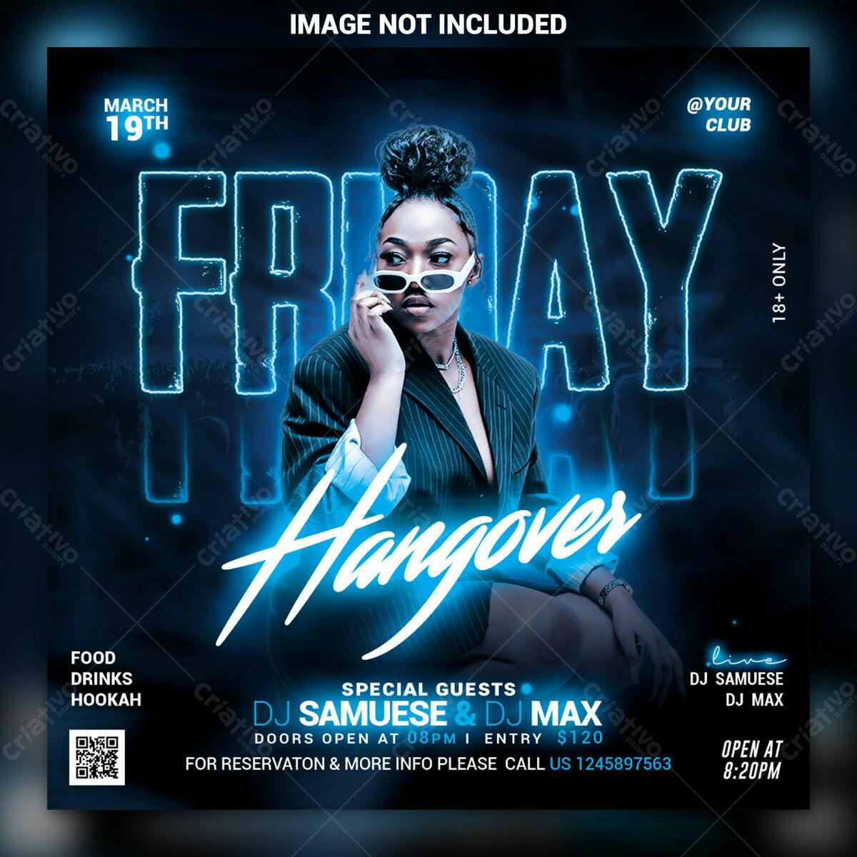 Flyer para Festa Friday Hangover PSD Editável