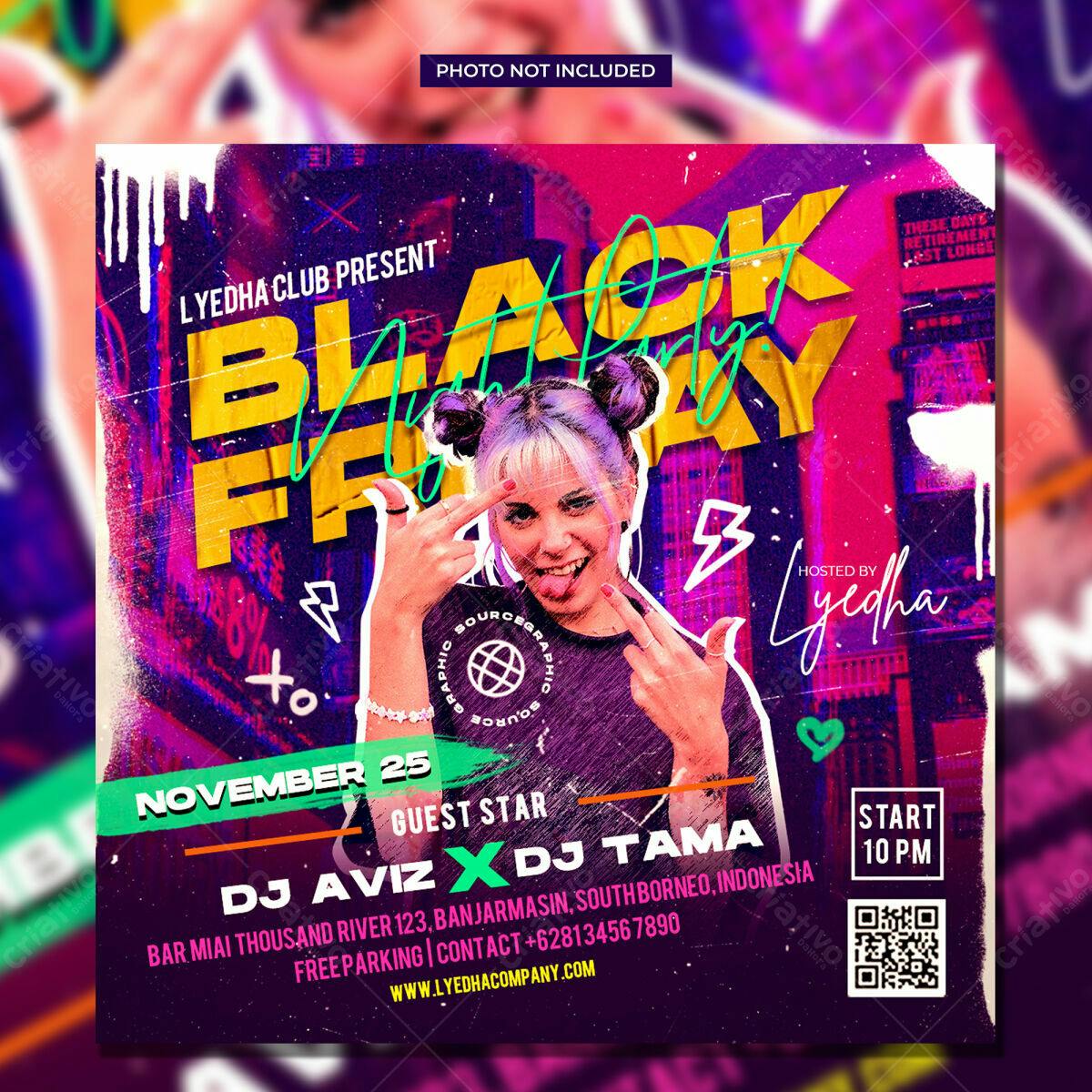 Flyer para Festa Black Friday PSD Editável