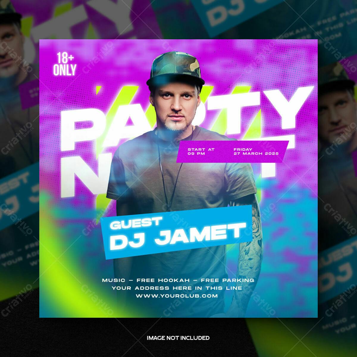 Flyer para Festa de DJ PSD Editável
