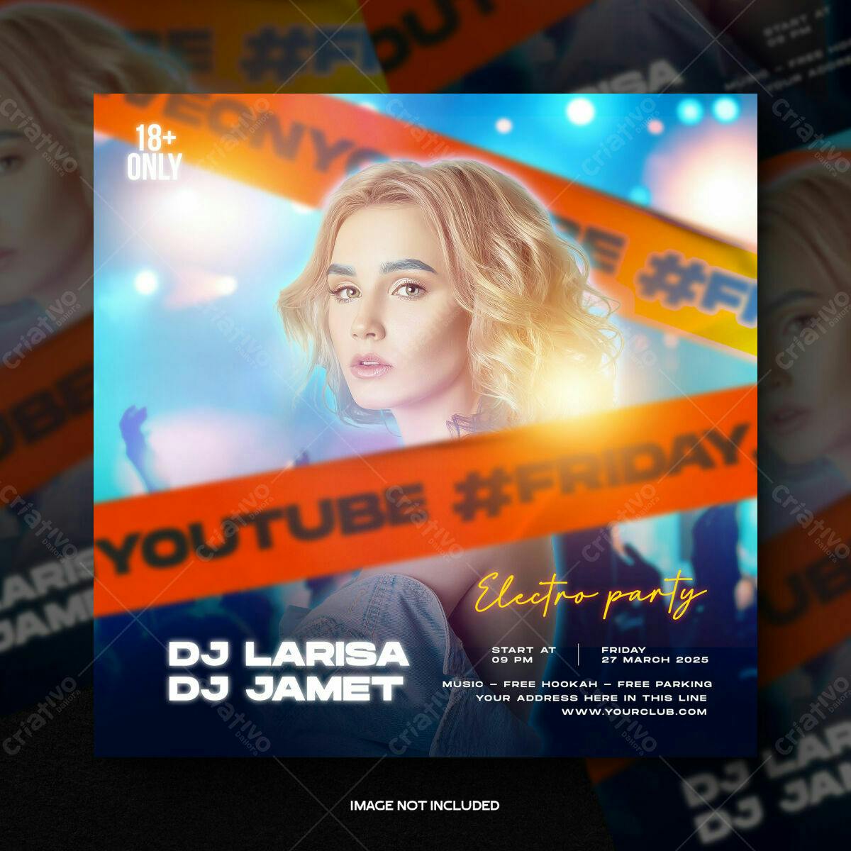 Flyer Festa Eletrônica PSD Editável