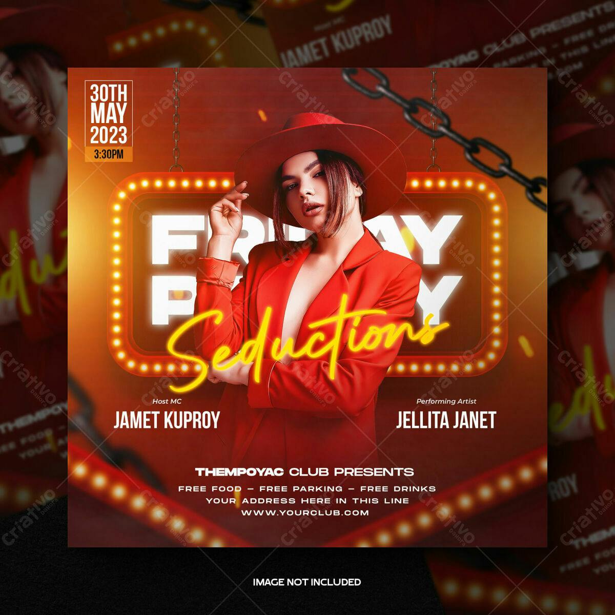 Flyer Festa Friday Seductions PSD Editável
