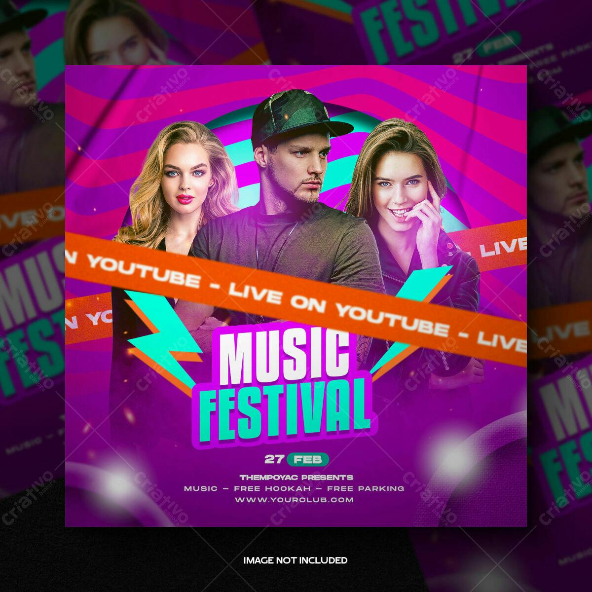 Flyer para Festival de Música PSD Editável
