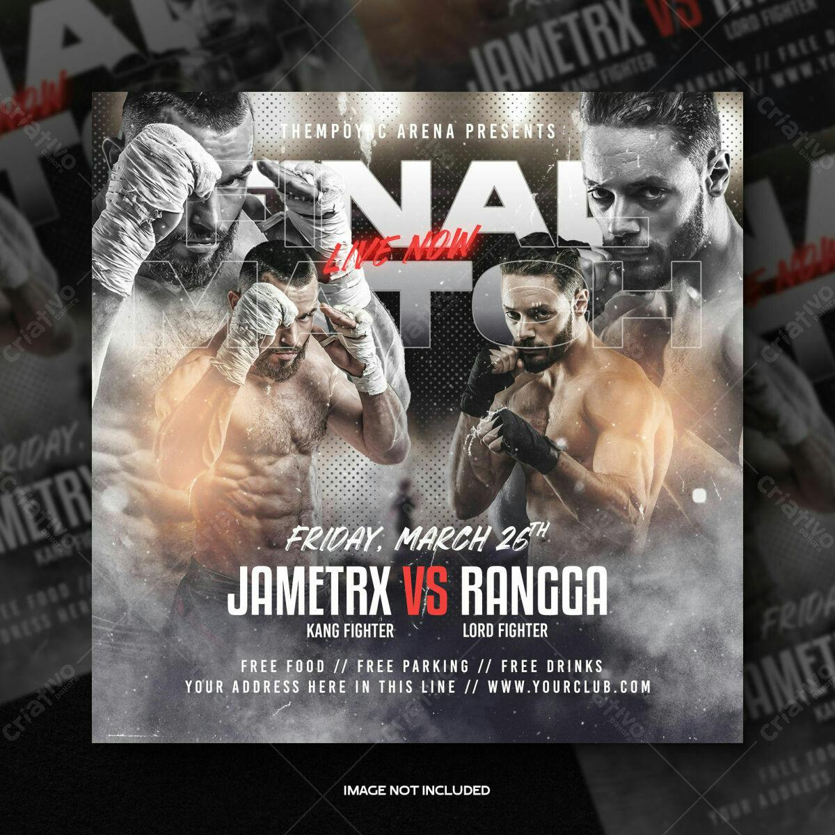 Flyer para Evento de MMA PSD Editável