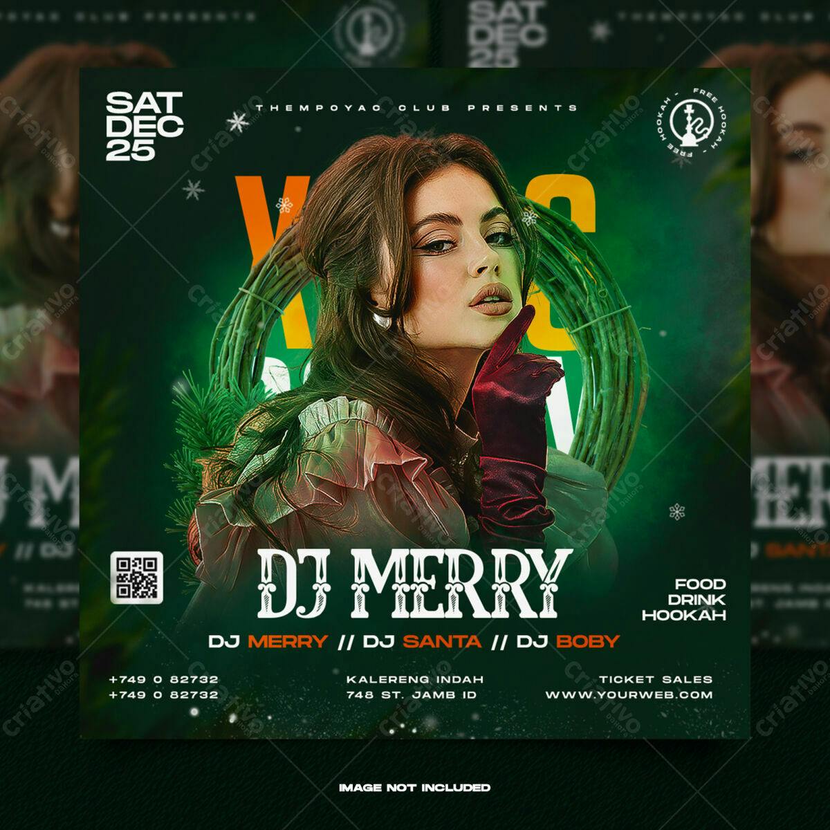 Flyer para Festa de Natal PSD Editável