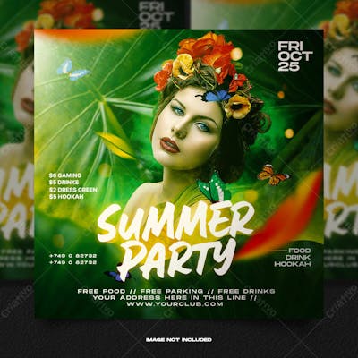 Modelo Editável Em Psd De Panfleto De Mídia Social Para Festa Noturna