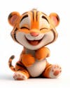 Image, of, a, happy, 3d, tiger