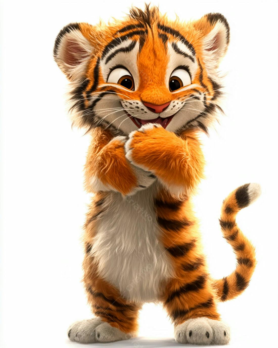 Tigre Bebê fofo com fundo branco
