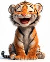 Image of a 3d happy tiger