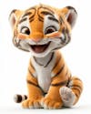 Imagem de um tigre 3d com semblante feliz