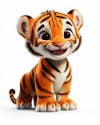 Image, of, a, happy, 3d, tiger.