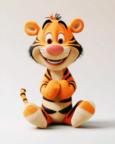 Imagem de um tigre 3d com semblante feliz