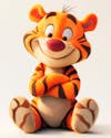 Image of a 3d tiger with a happy expression