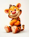 3d image of a happy tiger