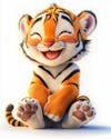 Image, of, a, happy, 3d, tiger