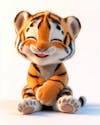 Image, of, a, 3d, tiger, with, happy, expression.