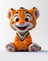 Image of a 3d tiger with a happy expression