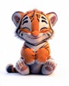 Image of a happy 3d tiger.