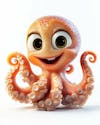 Image of a 3d big eyed octopus