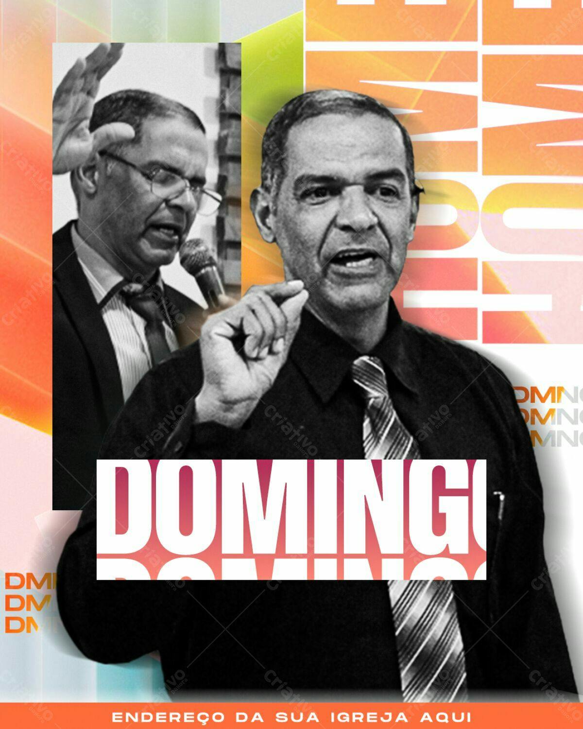Flyer para Culto Dominical PSD Editável