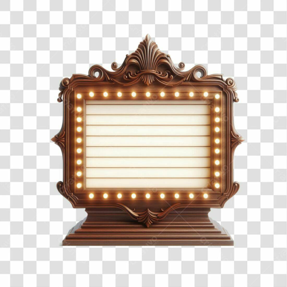 Quadro luminoso vintage PNG com fundo transparente