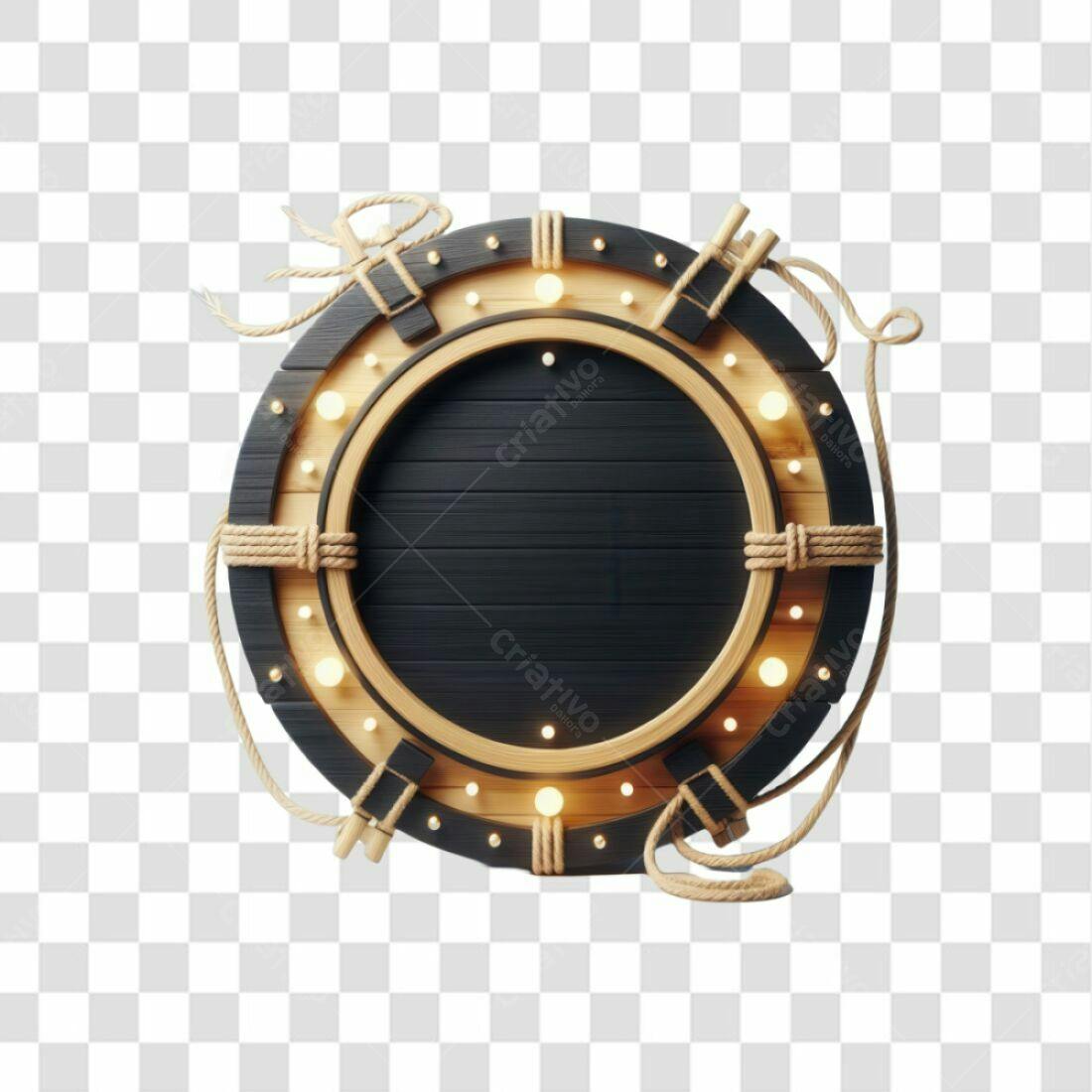 Moldura redonda PNG com fundo transparente