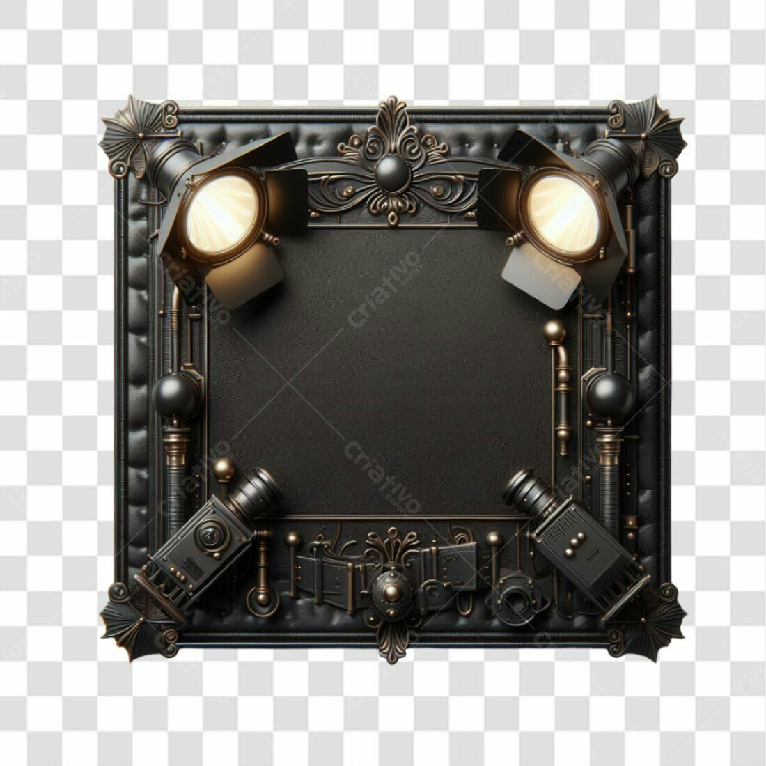 Moldura PNG com fundo transparente estilo Steampunk