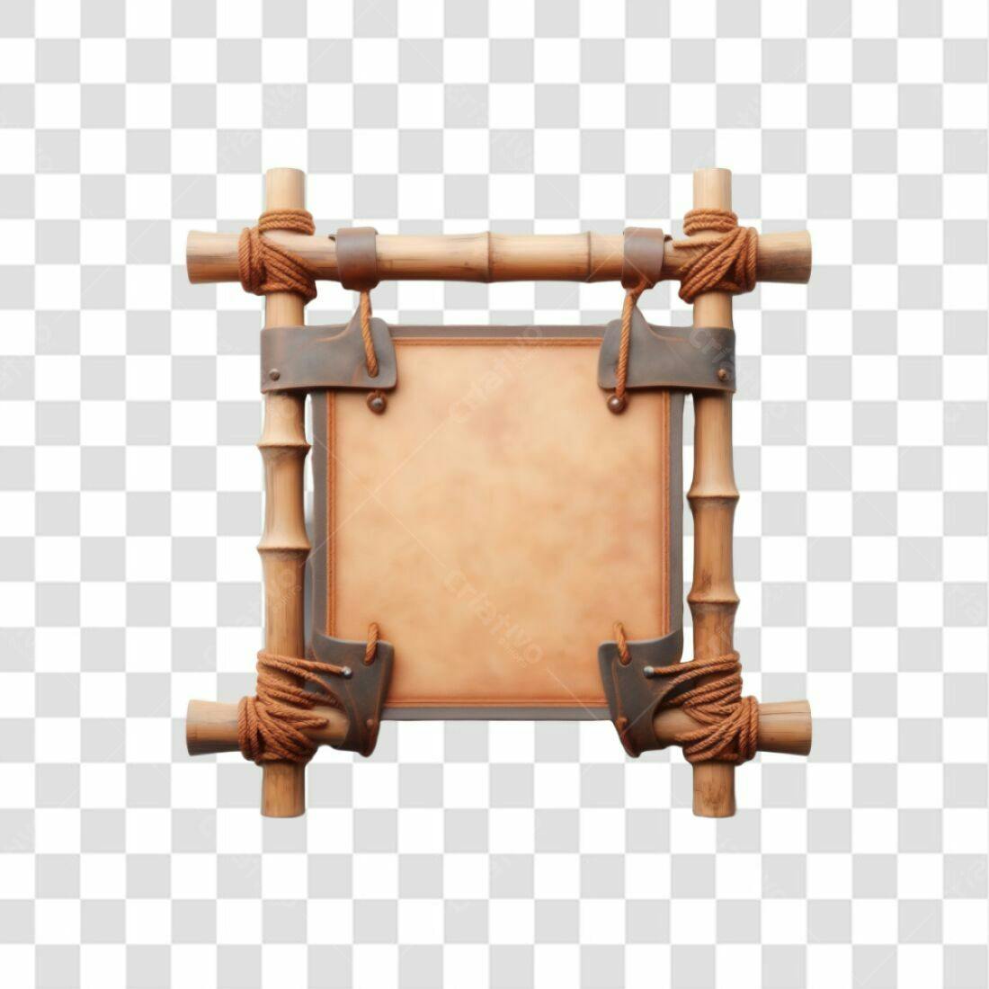 Quadro bambu PNG com fundo transparente