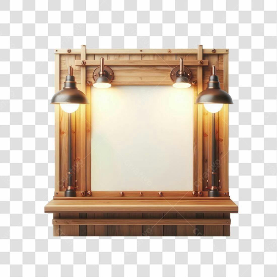 Moldura de Madeira PNG com fundo transparente