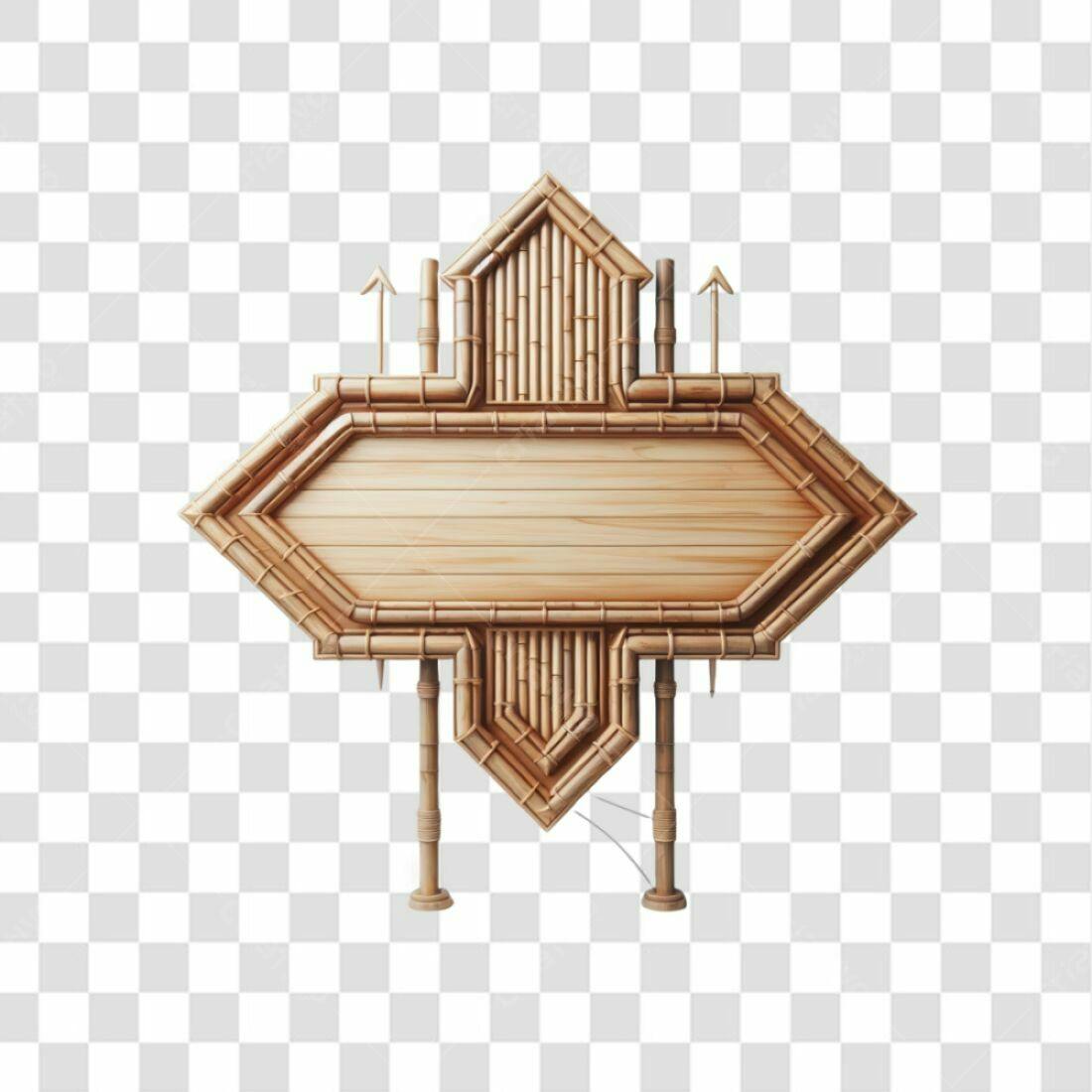 Placa de Madeira em Bambu PNG com fundo transparente