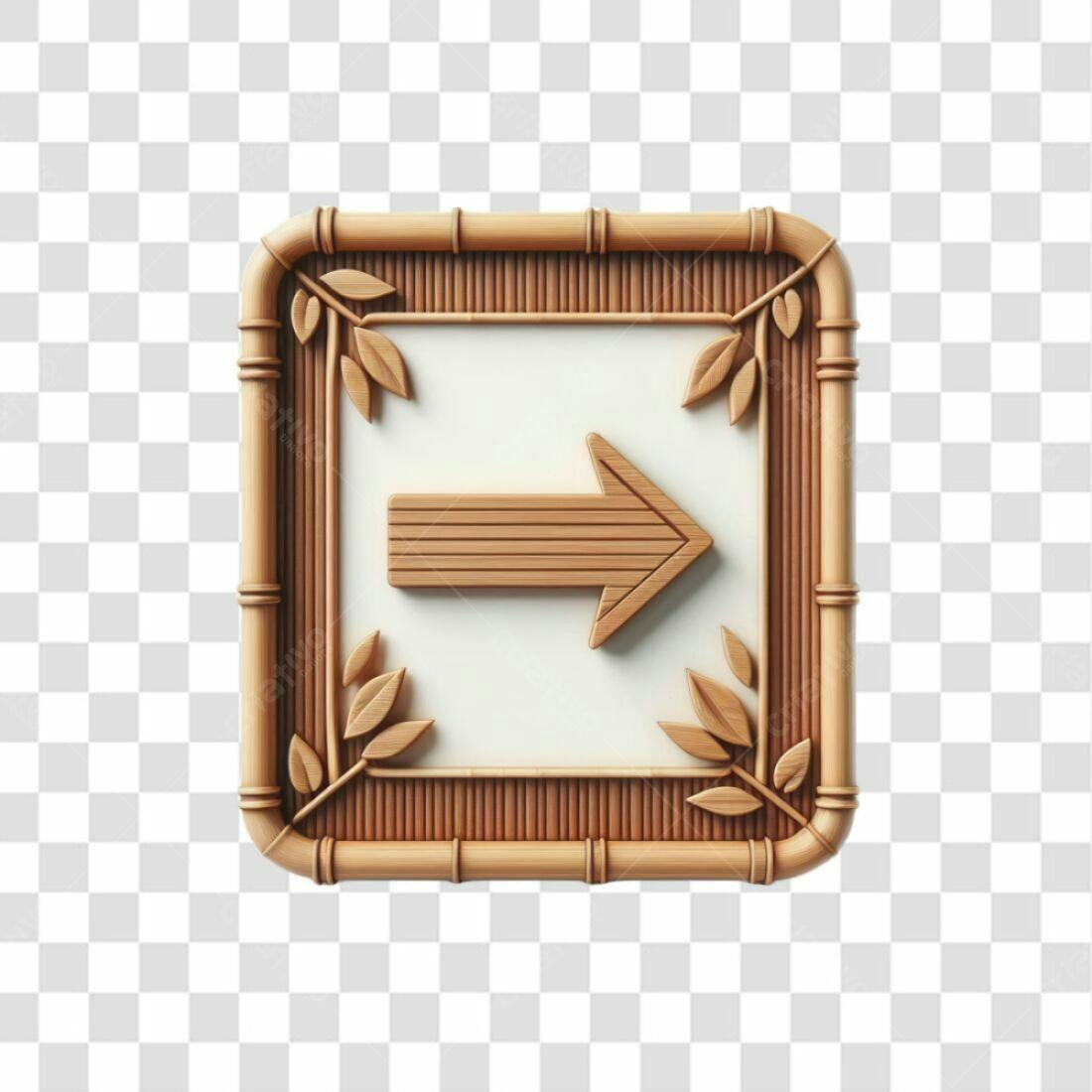 Ícone seta em bambu PNG com fundo transparente