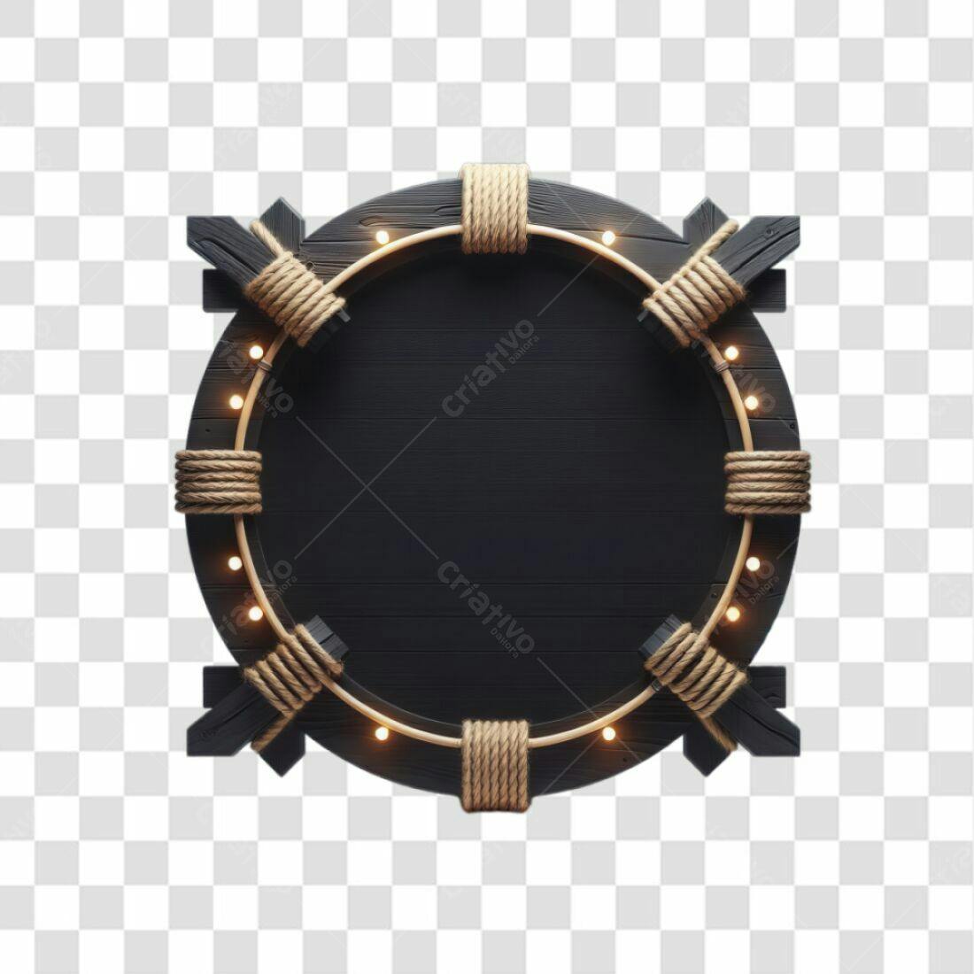 Moldura redonda PNG com fundo transparente