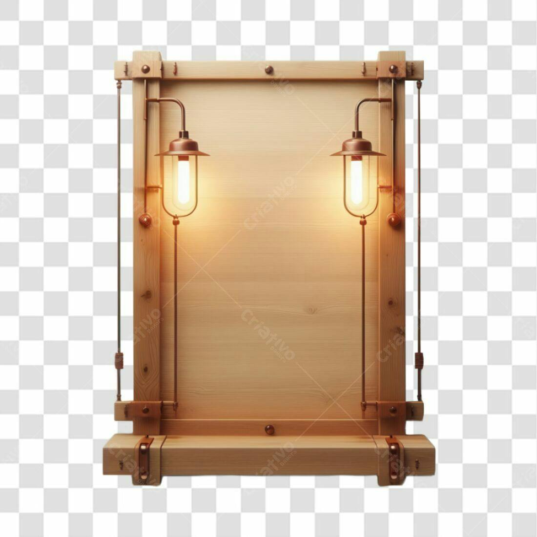 Quadro de madeira PNG com fundo transparente