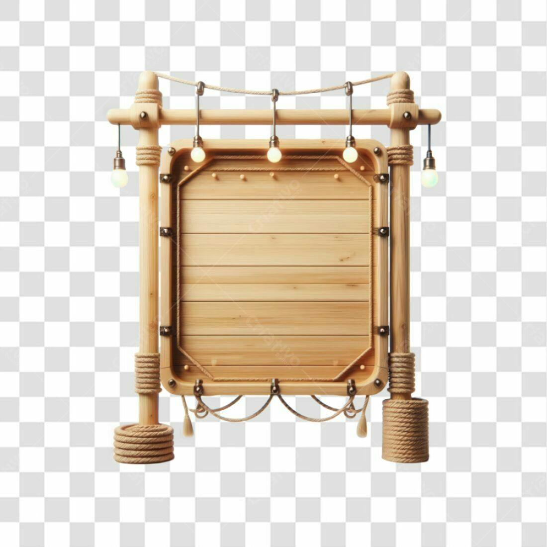 Placa de Madeira PNG com fundo transparente