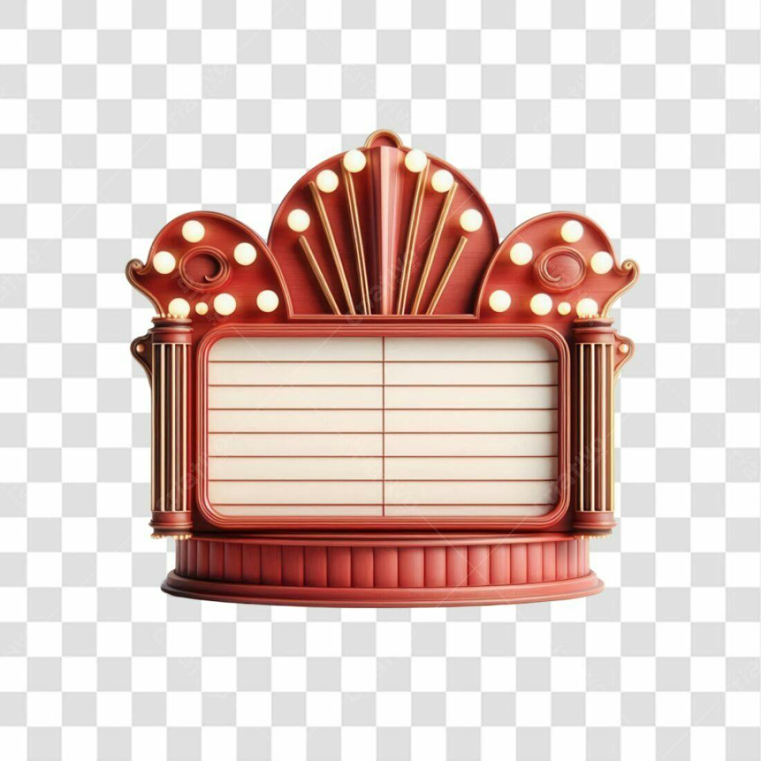 Painel Retro Cinema PNG com fundo transparente