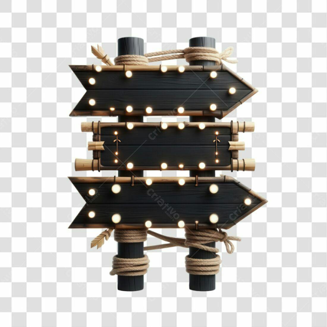 Placas de Madeira com Luzes PNG com fundo transparente