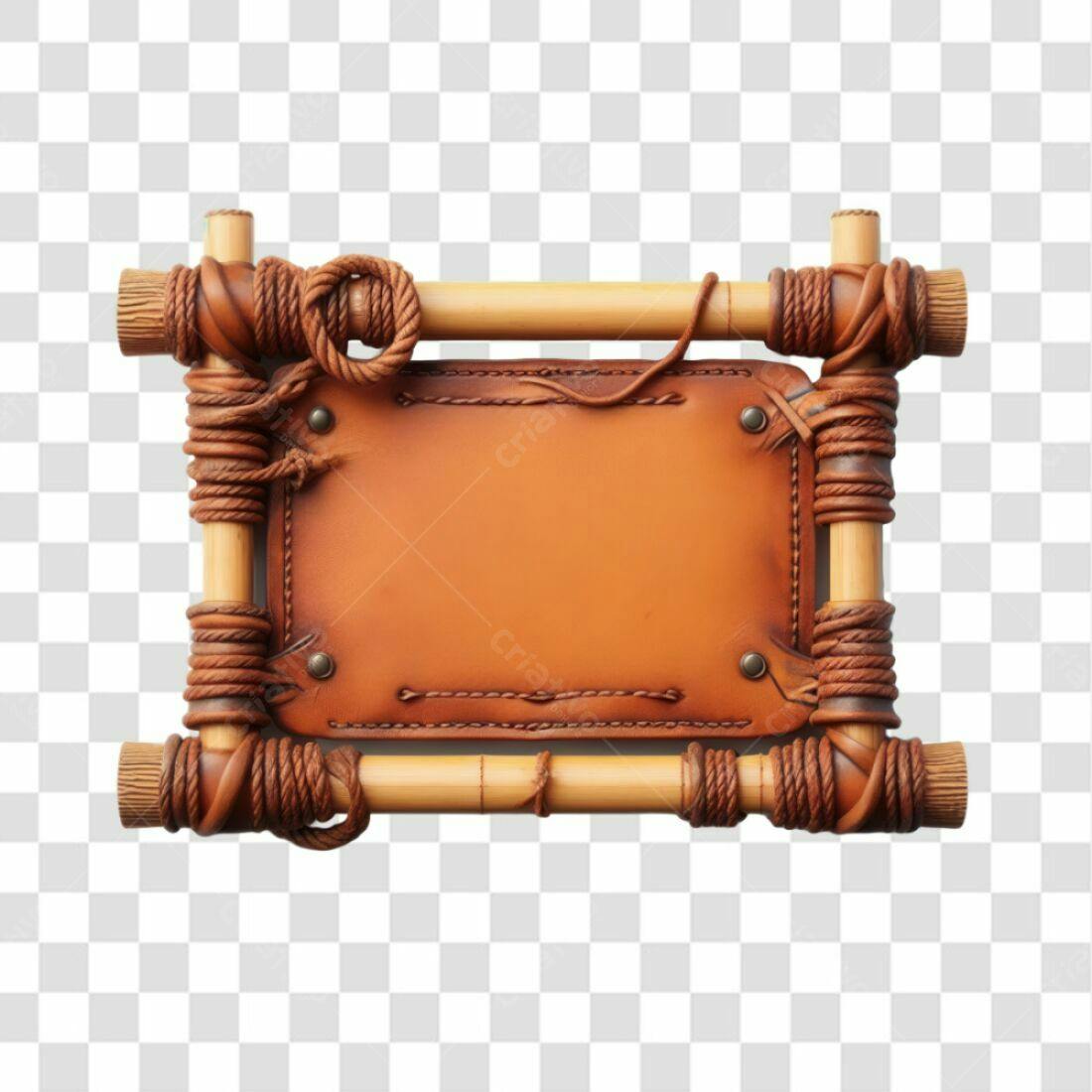 Quadro PNG com fundo transparente estilo rústico