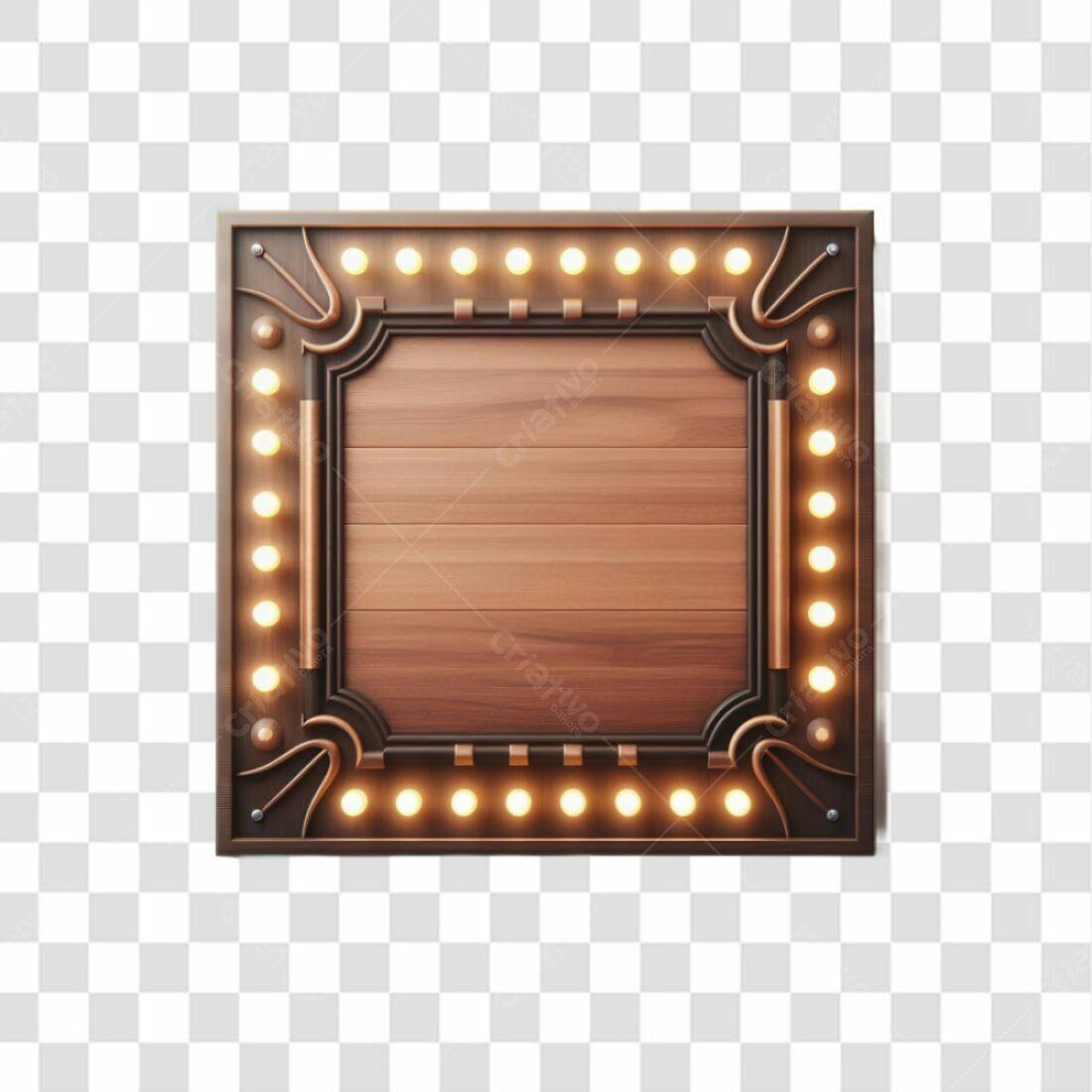 Quadro de Luz Madeira PNG com fundo transparente