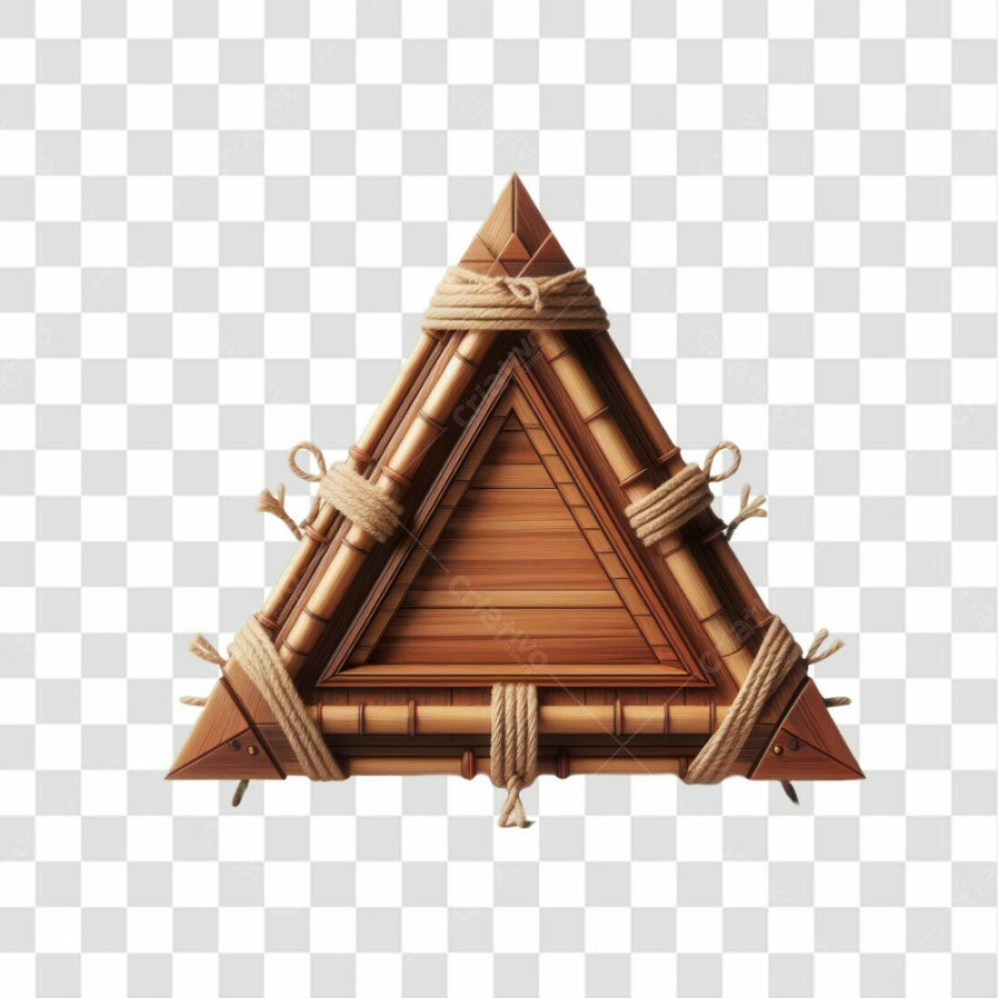 Moldura Triangular em Madeira PNG com fundo transparente